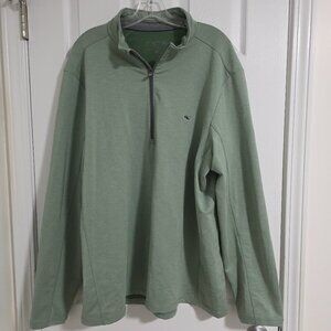 Vineyard Vines Jim Nantz Sweater Men's XL Pale Green Pullover 1/4 Zip